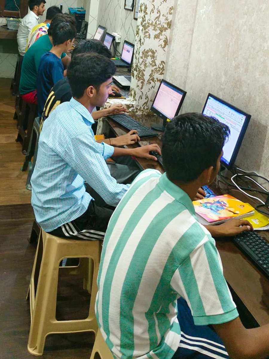Computer systems arranged inside the MICE computer lab
